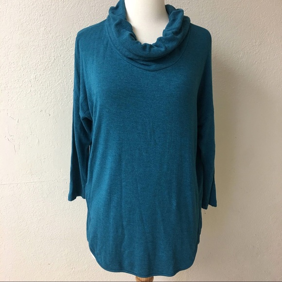 Lou & Grey Sweaters - Lou & Grey teal cowlneck pullover sweater sz small
